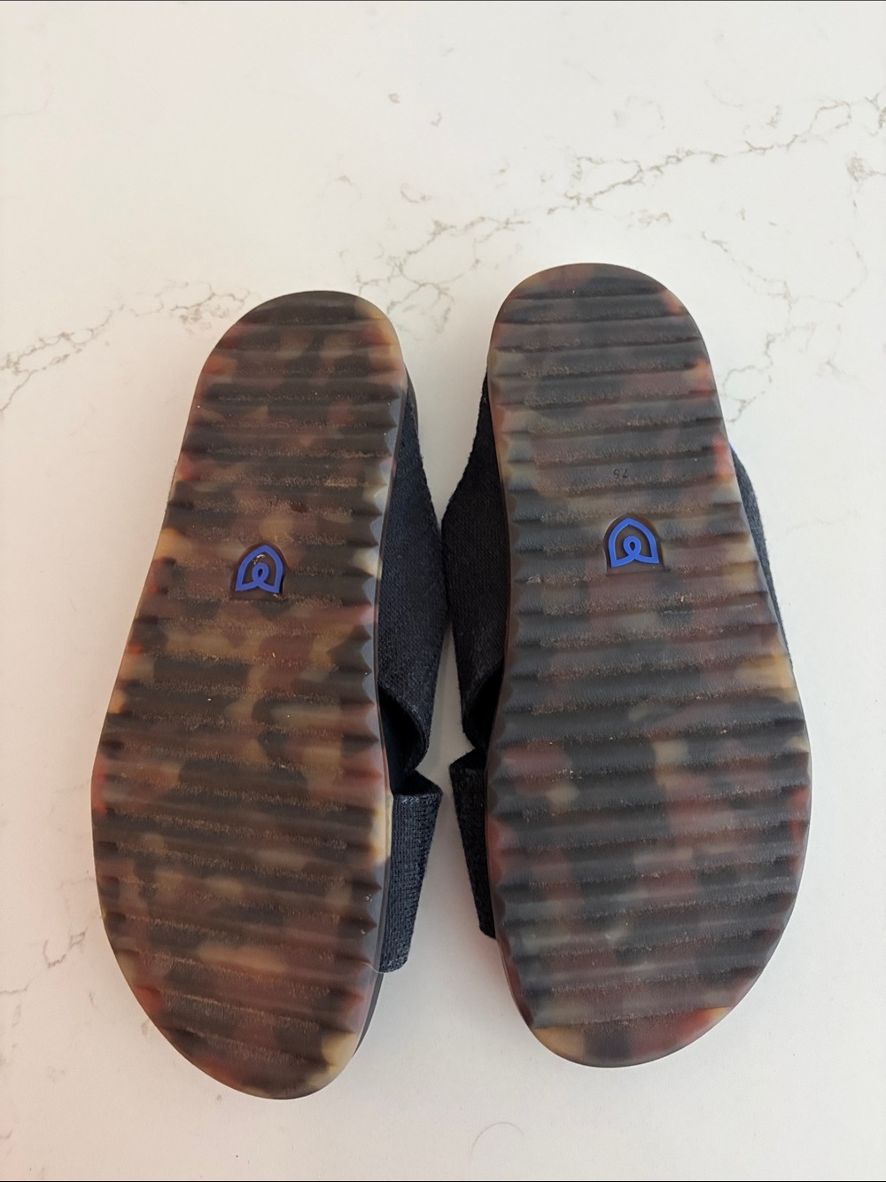 Rothy's Charcoal Black Crisscross Slide Sandals - Picture 3 of 4
